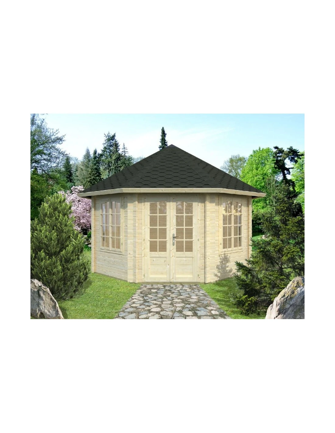 Tonnelle De Jardin Hanna 14.1 M² Avec Plancher En Bois Massif 44 Mm 4 Tonnelle De Jardin Hanna 14.1 M² Avec Plancher En Bois Massif 44 Mm – Image 4