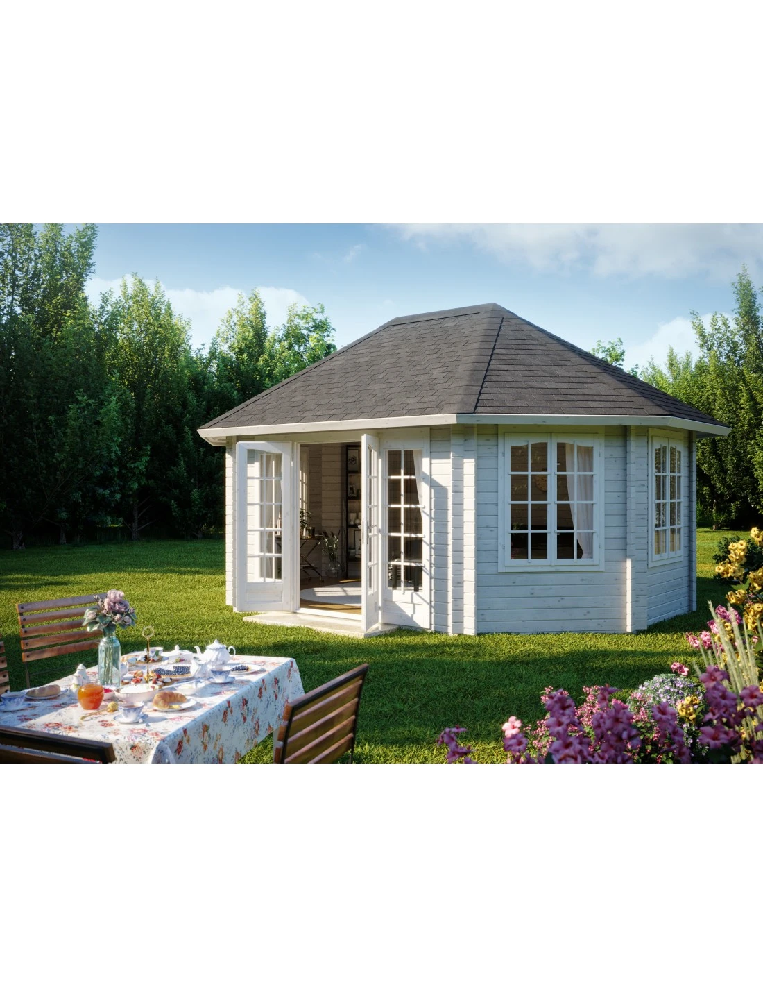 Tonnelle De Jardin Hanna 20.3 M² Avec Plancher En Bois Massif 44 Mm 1 Tonnelle De Jardin Hanna 20.3 M² Avec Plancher En Bois Massif 44 Mm