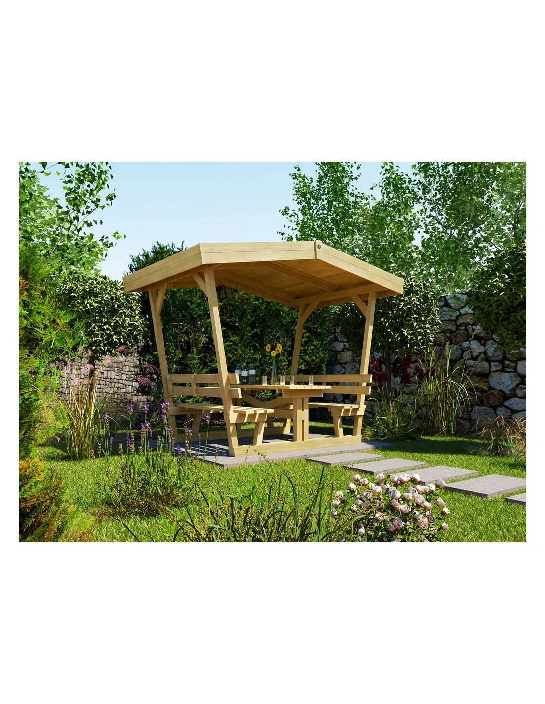 Tonnelle WEKA 662 Pour 8 Personnes En Bois Massif Traité 1 Tonnelle WEKA 662 Pour 8 Personnes En Bois Massif Traité