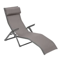 Transat Basculant Decima - Aluminium Et Texaline - Noisette / Praline