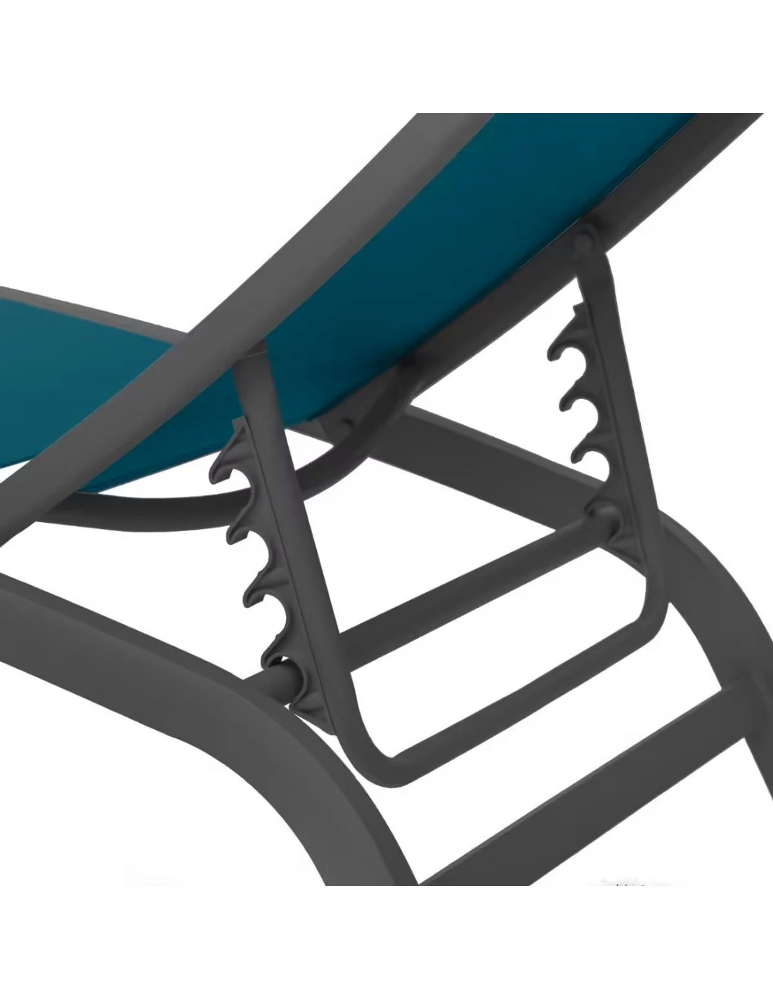 Transat Bonao 4 Positions - Aluminium Et Texaline - Graphite / Bleu Canard 1 Transat Bonao 4 Positions - Aluminium Et Texaline - Graphite / Bleu Canard