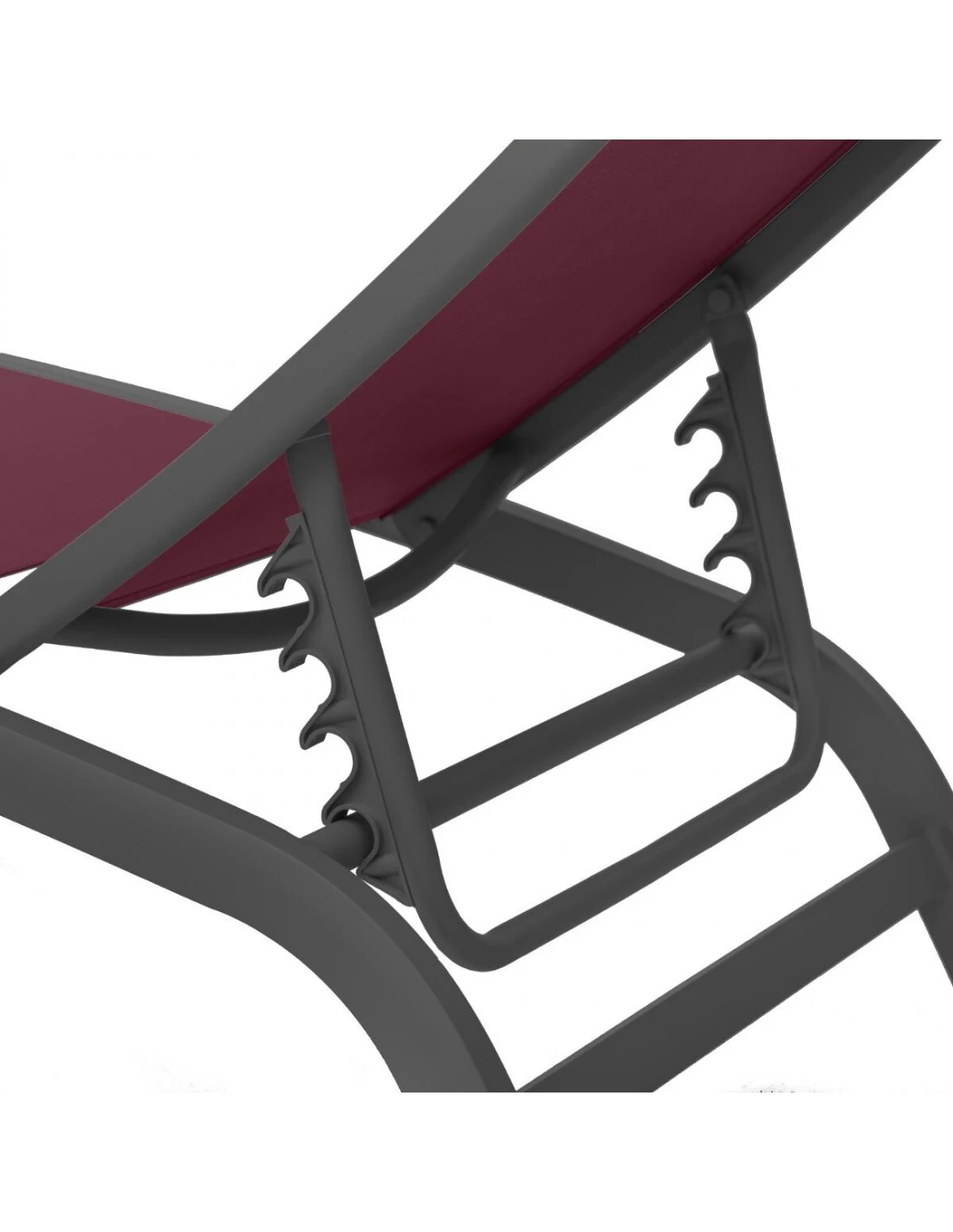 Transat Bonao 4 Positions - Aluminium Et Texaline - Graphite / Bordeaux 5 Transat Bonao 4 Positions - Aluminium Et Texaline - Graphite / Bordeaux – Image 5