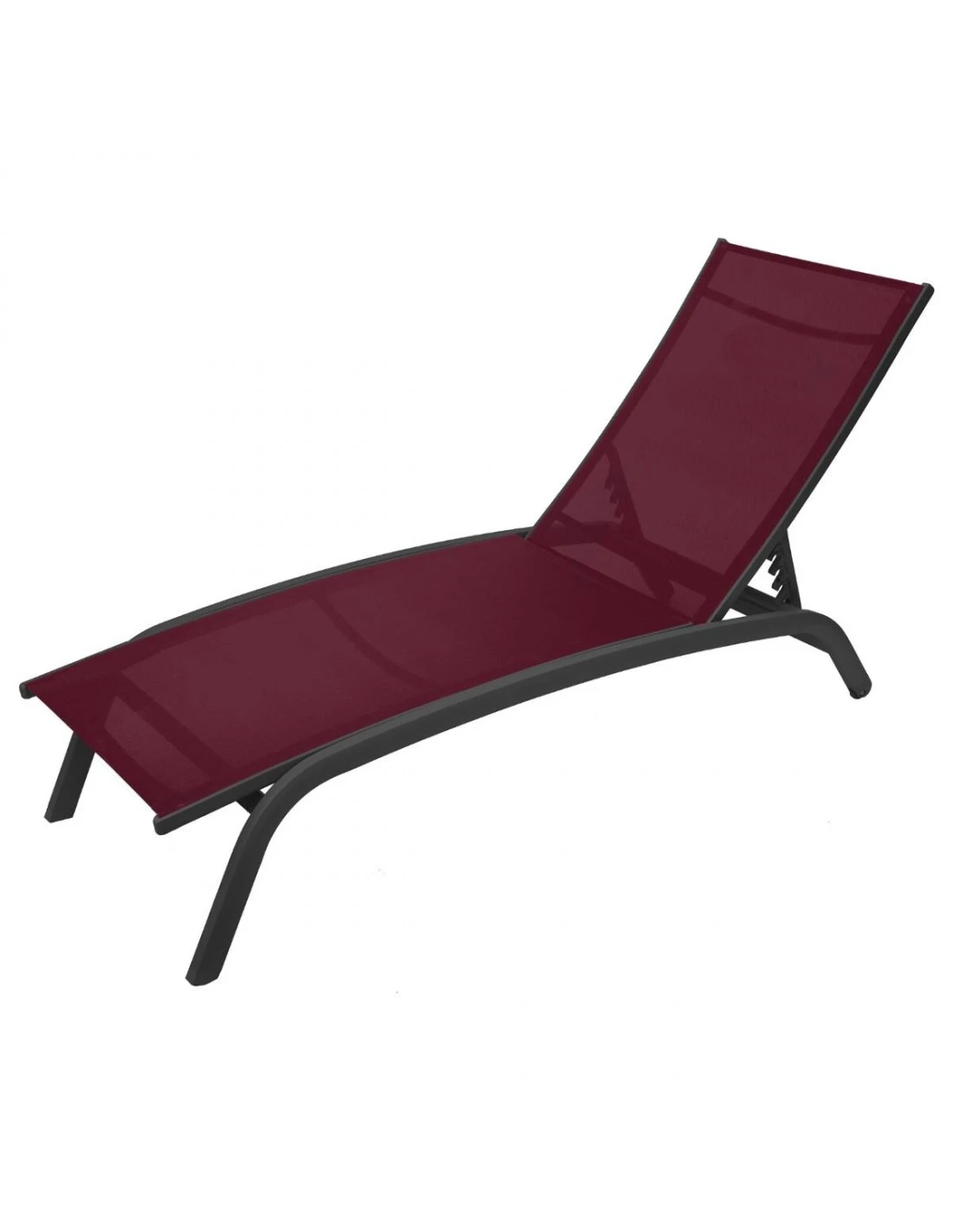 Transat Bonao 4 Positions - Aluminium Et Texaline - Graphite / Bordeaux 1 Transat Bonao 4 Positions - Aluminium Et Texaline - Graphite / Bordeaux