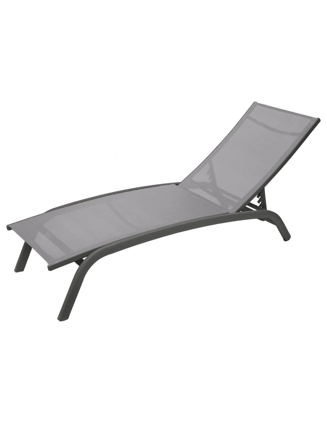 Transat Bonao 4 Positions - Aluminium Et Texaline - Graphite / Galet 1 Transat Bonao 4 Positions - Aluminium Et Texaline - Graphite / Galet