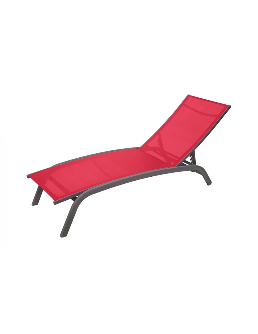 Transat Bonao 4 Positions - Aluminium Et Texaline - Graphite / Grenade 1 Transat Bonao 4 Positions - Aluminium Et Texaline - Graphite / Grenade