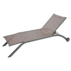 Transat De Jardin Milenio - 5 Positions - Aluminium Et Texaline - Noisette / Tonka