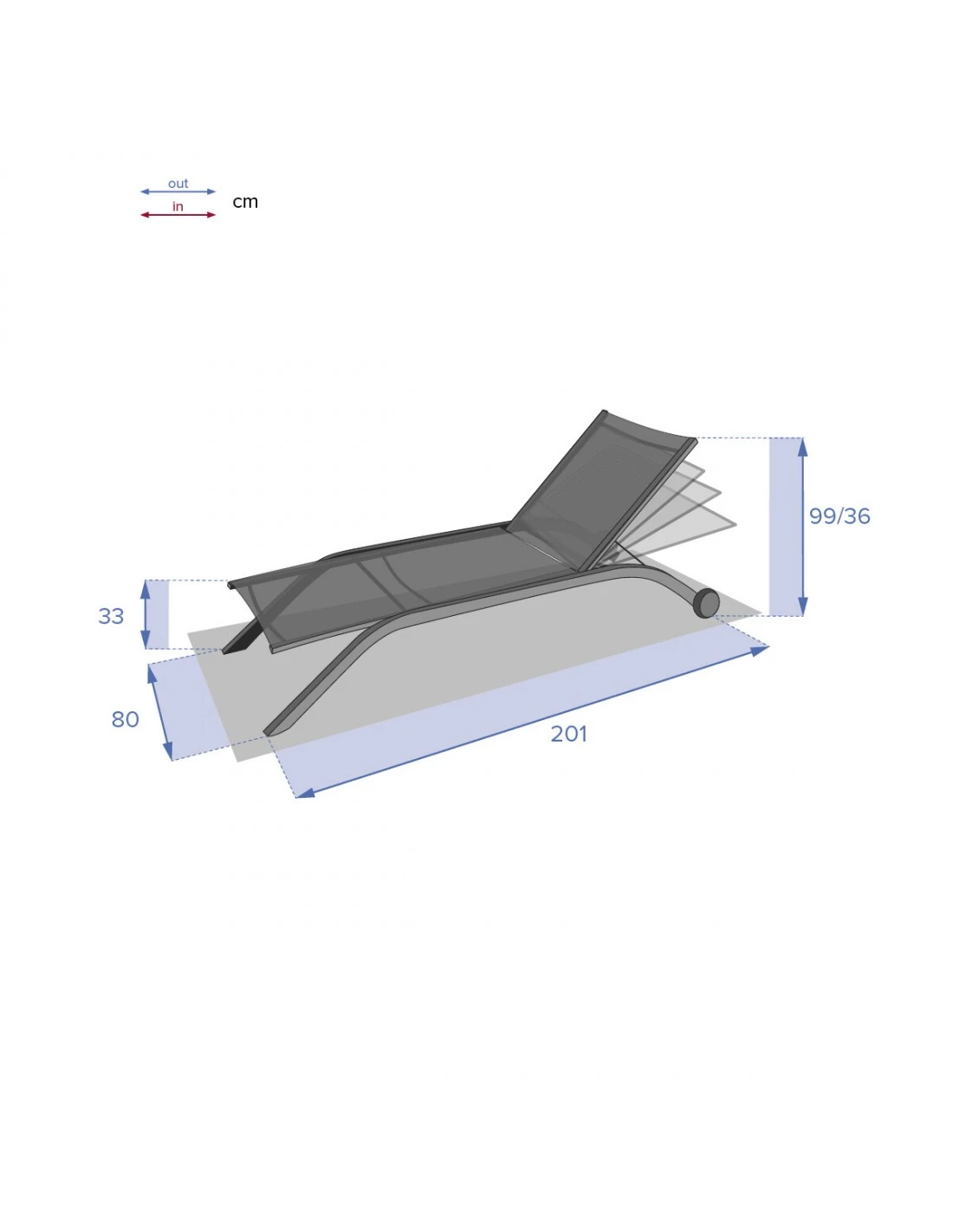 Transat De Jardin Milenio - 5 Positions - Aluminium Et Texaline - Noisette / Tonka 4 Transat De Jardin Milenio - 5 Positions - Aluminium Et Texaline - Noisette / Tonka – Image 4