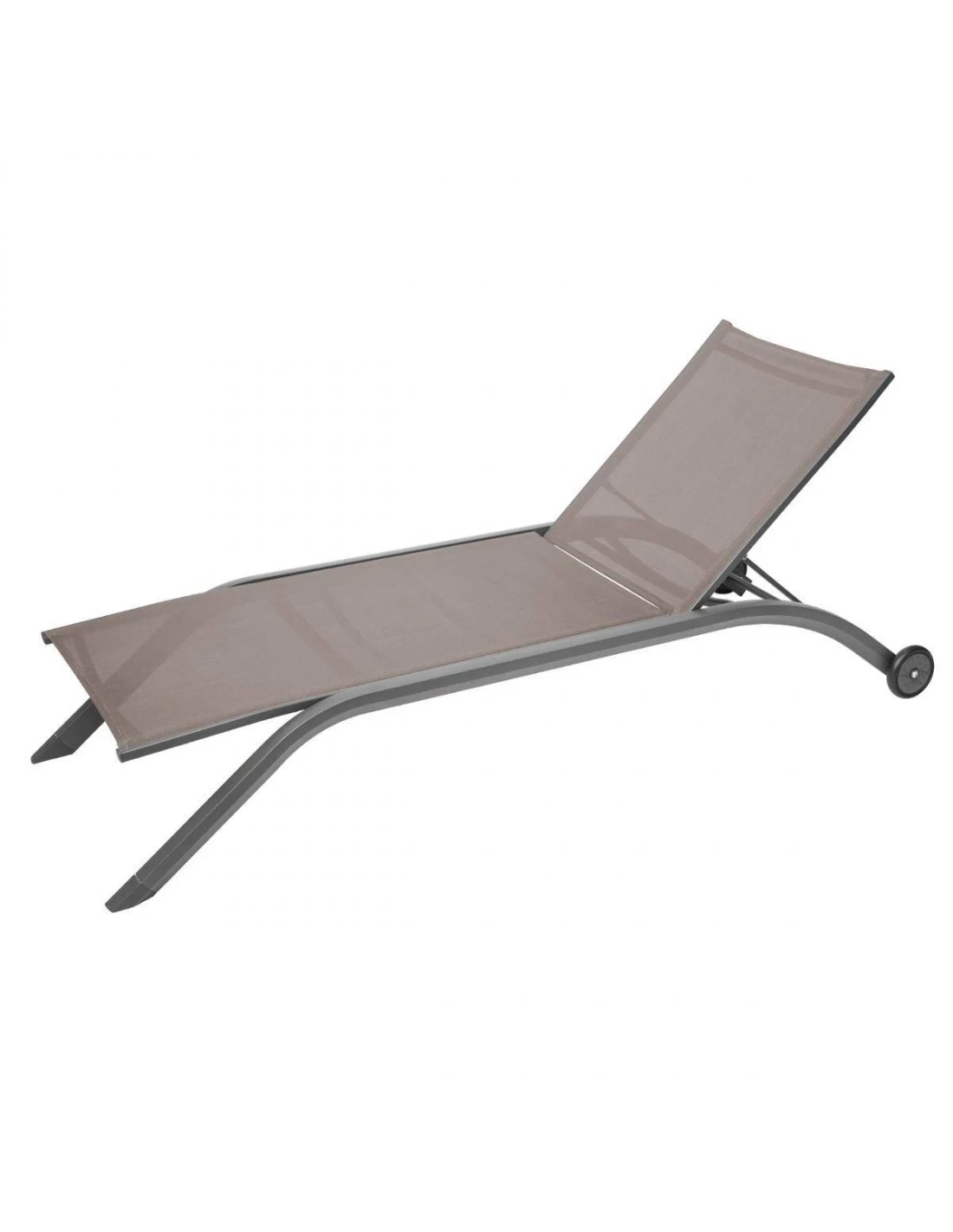 Transat De Jardin Milenio - 5 Positions - Aluminium Et Texaline - Noisette / Tonka 1 Transat De Jardin Milenio - 5 Positions - Aluminium Et Texaline - Noisette / Tonka