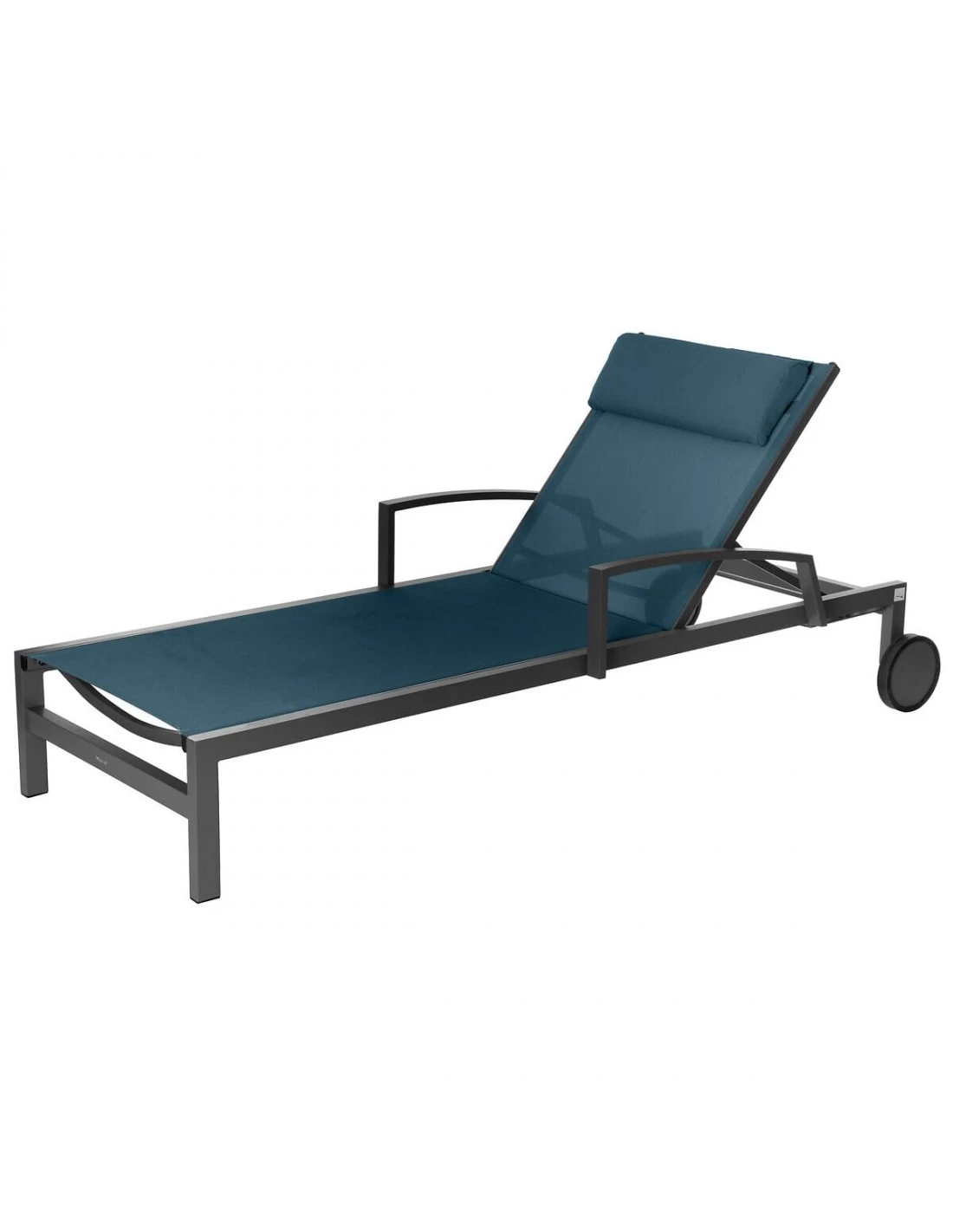 Transat De Jardin Ocala 4 Positions Aluminium Et Texaline - Blanc Et Noisette 7 Transat De Jardin Ocala 4 Positions Aluminium Et Texaline - Blanc Et Noisette – Image 7