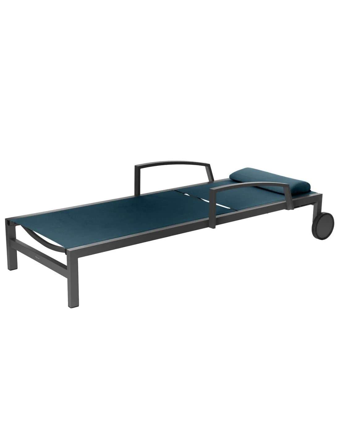 Transat De Jardin Ocala 4 Positions Aluminium Et Texaline - Graphite / Bleu Canard 3 Transat De Jardin Ocala 4 Positions Aluminium Et Texaline - Graphite / Bleu Canard – Image 3