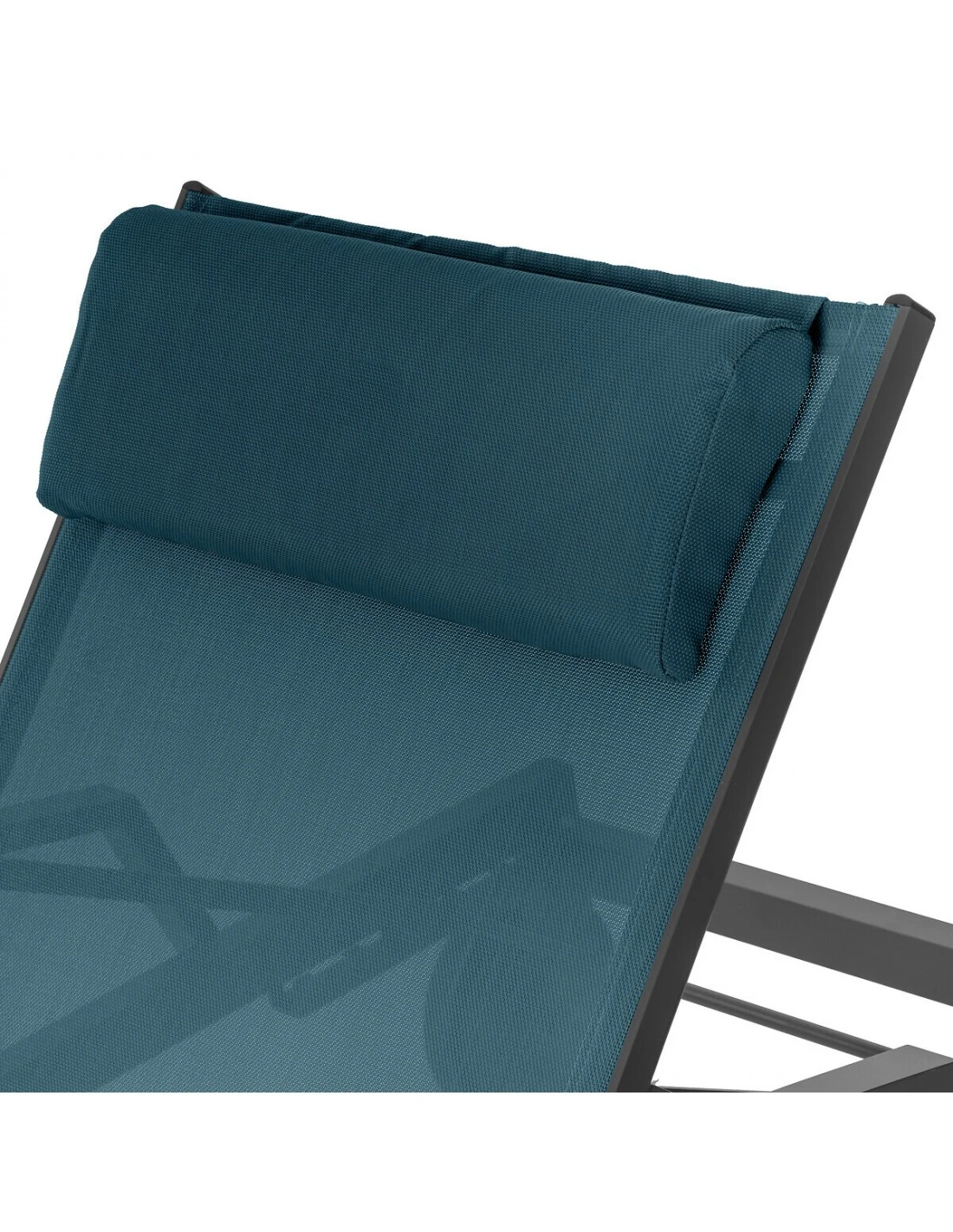 Transat De Jardin Ocala 4 Positions Aluminium Et Texaline - Graphite / Bleu Canard 4 Transat De Jardin Ocala 4 Positions Aluminium Et Texaline - Graphite / Bleu Canard – Image 4