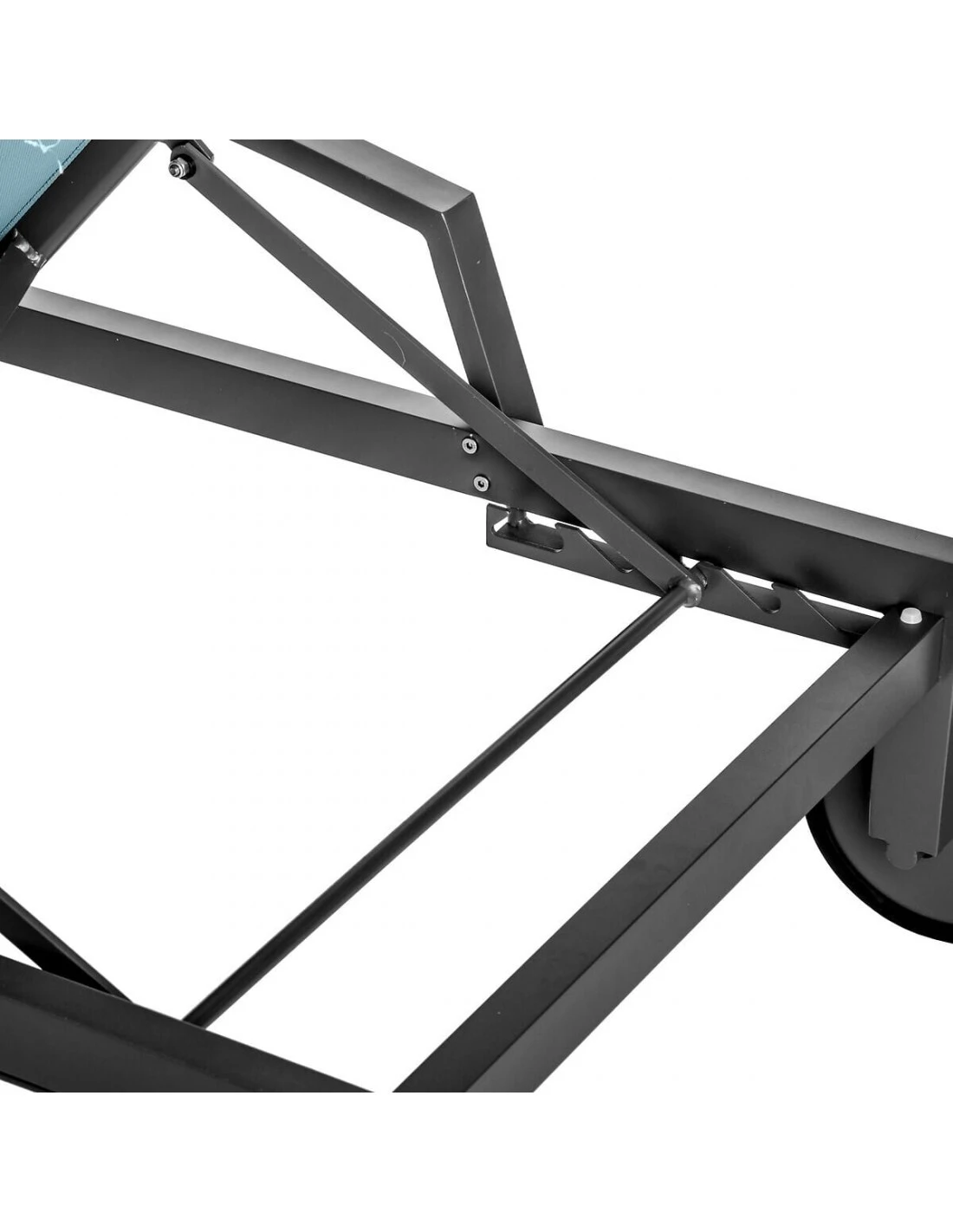 Transat De Jardin Ocala 4 Positions Aluminium Et Texaline - Graphite / Bleu Canard 6 Transat De Jardin Ocala 4 Positions Aluminium Et Texaline - Graphite / Bleu Canard – Image 6