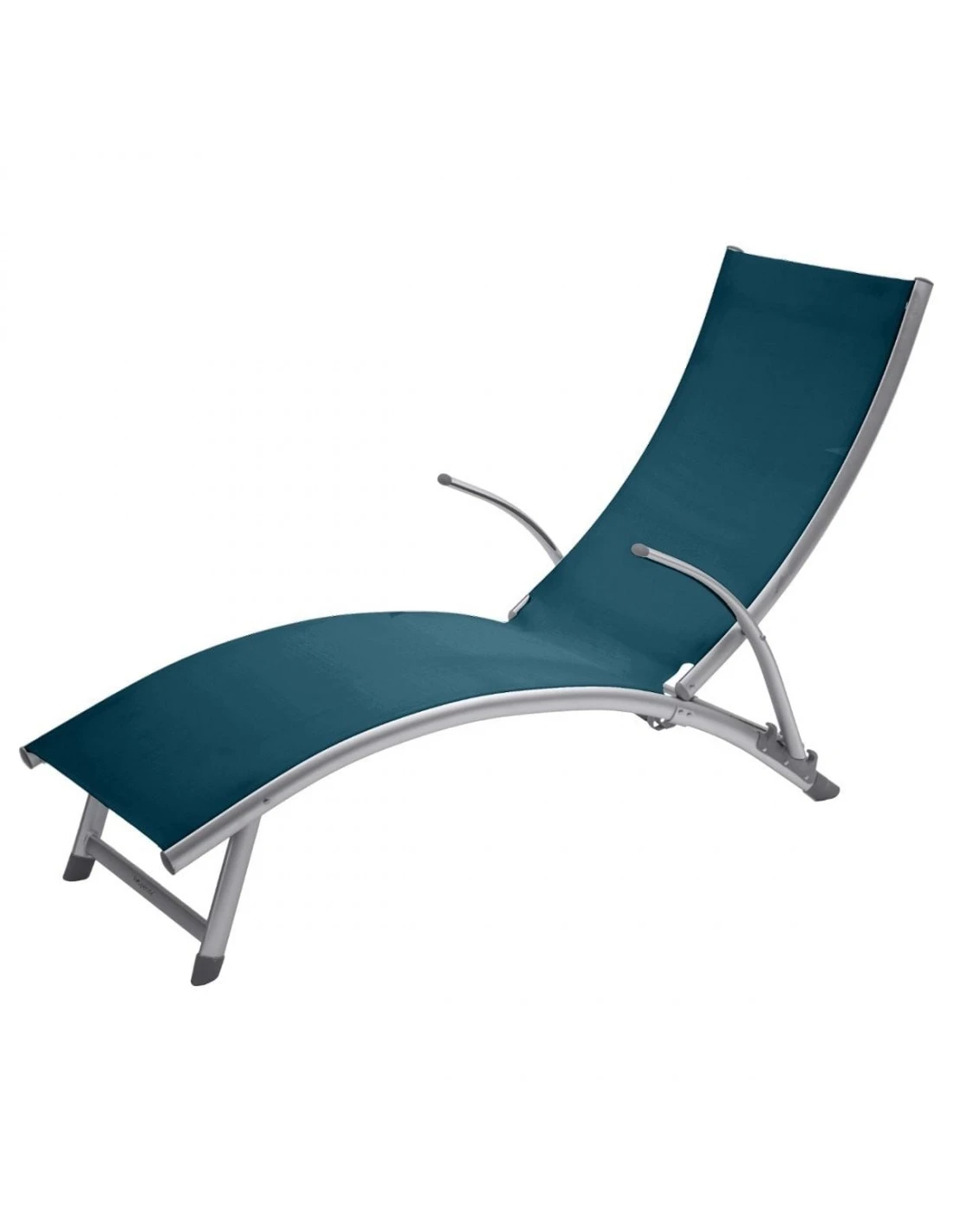 Transat Pliant Samba - 4 Positions - Aluminium Anodisé - Graphite / Bleu Canard 2 Transat Pliant Samba - 4 Positions - Aluminium Anodisé - Graphite / Bleu Canard – Image 2