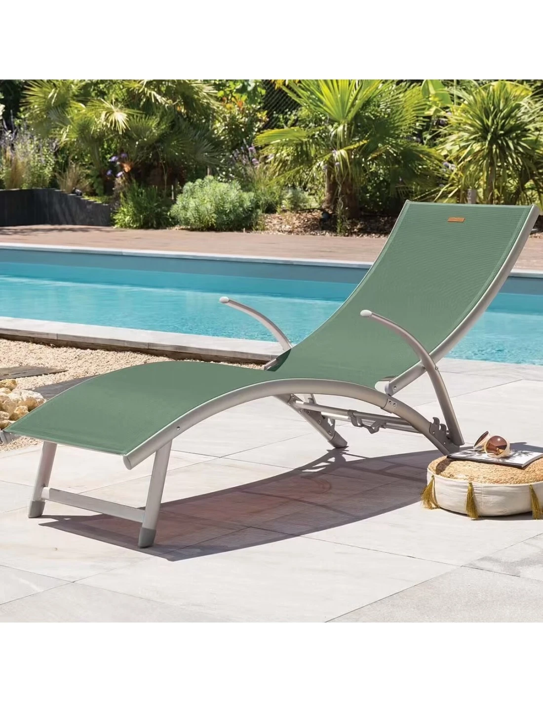 Transat Pliant Samba - 4 Positions - Aluminium Anodisé - Graphite / Olive 1 Transat Pliant Samba - 4 Positions - Aluminium Anodisé - Graphite / Olive