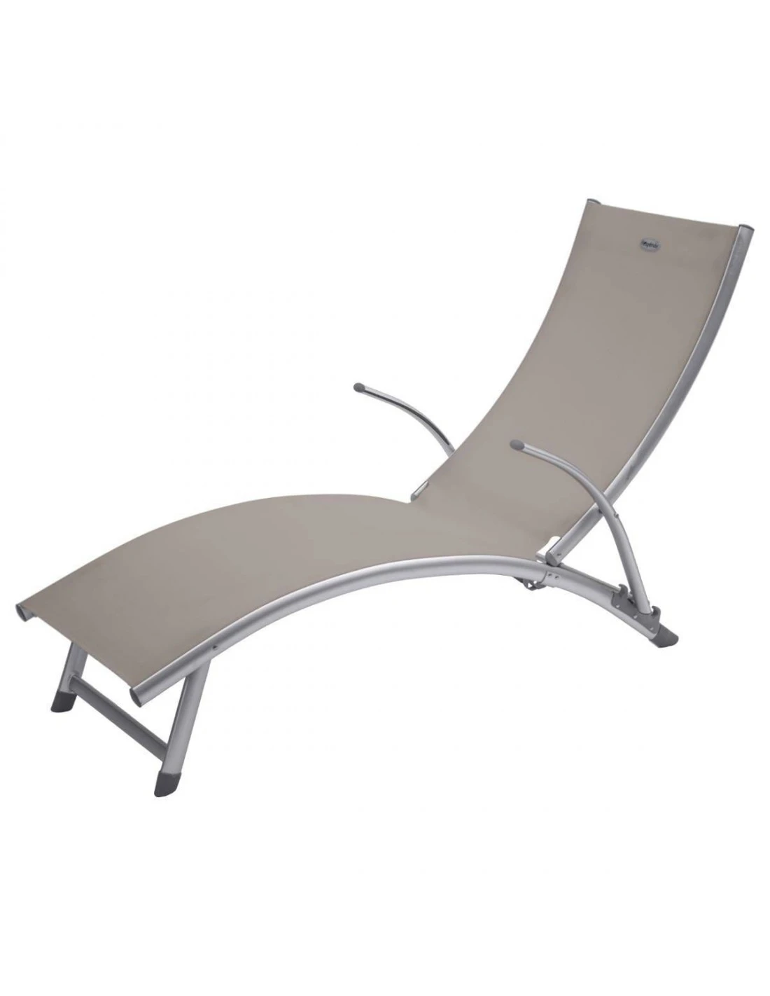 Transat Pliant Samba - 4 Positions - Aluminium Anodisé - Taupe 3 Transat Pliant Samba - 4 Positions - Aluminium Anodisé - Taupe – Image 3