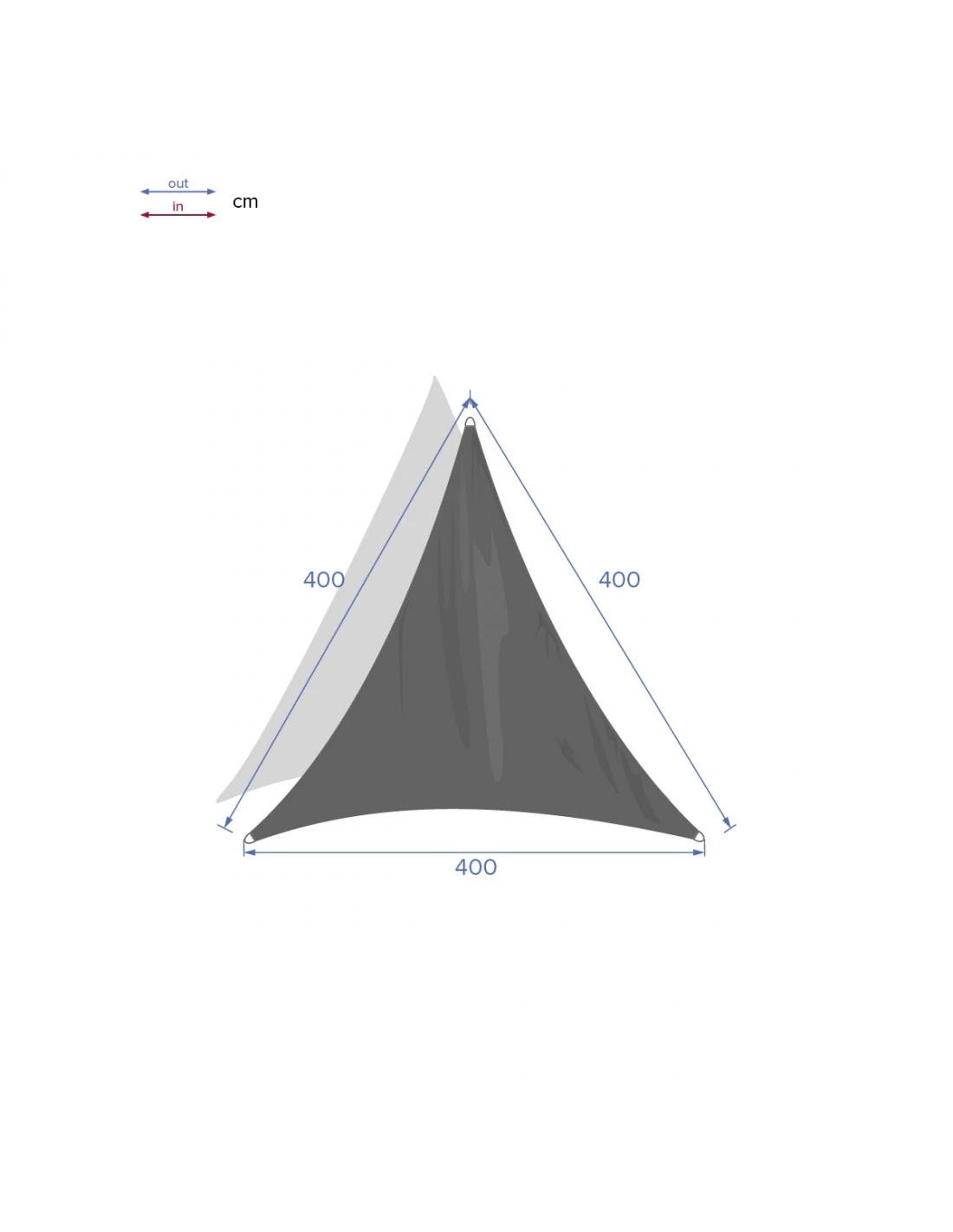 Voile D'ombrage Curacao Triangulaire 4 X 4 X 4 M - Blanc 4 Voile D'ombrage Curacao Triangulaire 4 X 4 X 4 M - Blanc – Image 4